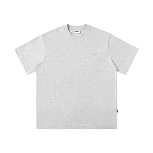 WHOOSIS（不知其名）渐变小logo刺绣短袖T恤春夏打底简约百搭男女