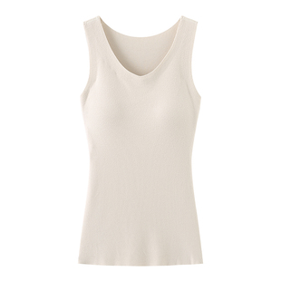 【魔法弹背心】米图带胸垫保暖内搭上衣女秋冬厚款双面绒修身美体