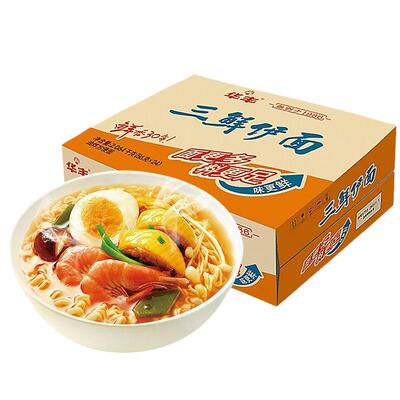 华丰三鲜伊面原味86g*24袋 整箱方便面经典速食食品干脆面干吃面