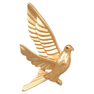 中古高级感小众设计金色和平鸽18K金色外套西装小众复古胸针别针