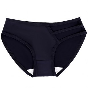 内裤女锦纶黑色诱惑性感细带纯欲风舒适柔软大码全黑低腰三角短裤