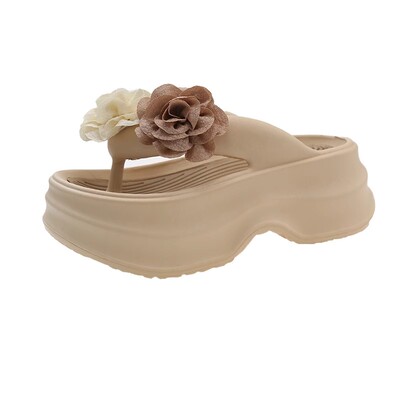 踩屎感厚底人字拖女夏季2026新款防滑海边沙滩鞋高跟凉拖鞋女外穿