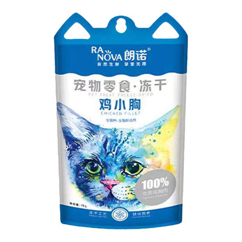 朗诺小耳袋猫咪零食朗诺冻干小耳袋鸡肉鸭肉多春鱼鹌鹑鸡脖幼成猫
