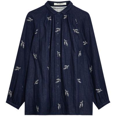 EXCEPTION秋季绣花复古长袖