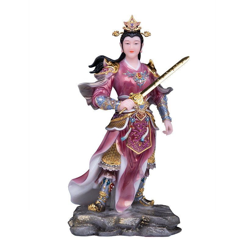 汉白玉穆桂英樊梨花神像摆件