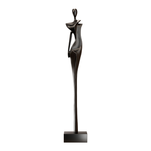 轻奢玄关摆件竖高客厅壁龛细长装饰品意式极简人物雕塑高级艺术感