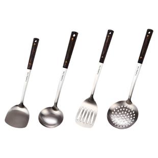 316不锈钢锅铲炒菜铁铲子防烫木柄家用厨房汤勺漏勺勺子厨具套装
