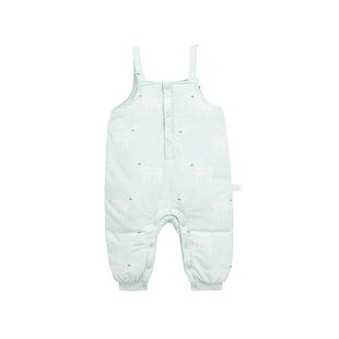 whitewheat儿童2025冬季新款裤子男女童三防长裤宝宝满印背带裤厚