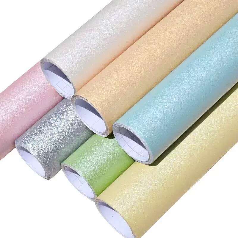 家用壁纸自粘防水可擦洗纯色墙纸白色温馨卧室儿童房带胶贴纸自贴