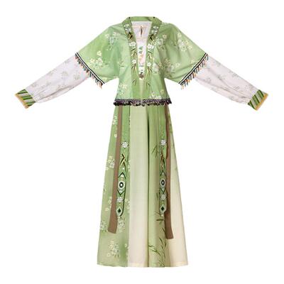 女童汉服2024新款秋季儿童古装超仙中国风唐装女孩连衣裙套装春秋
