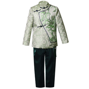 Colado扣诺男童中式唐装汉服西装套装高定儿童主持人演出秋冬礼服