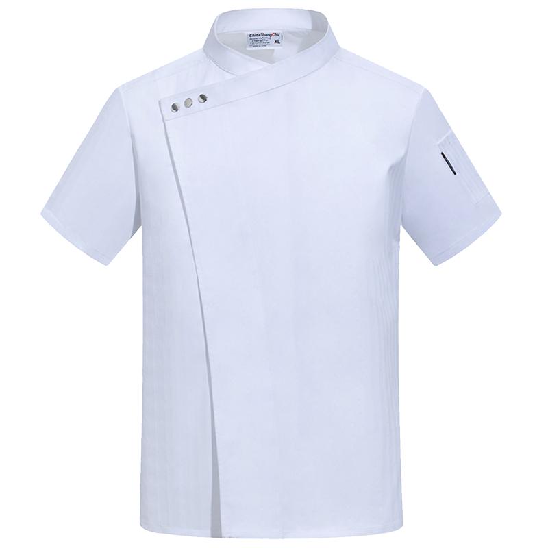 厨师工作服短袖订制餐饮服装