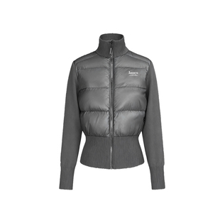 【限时直降】安欧兔【蚂蚁腰】针织弹力羽绒服女立领运动棉服外套