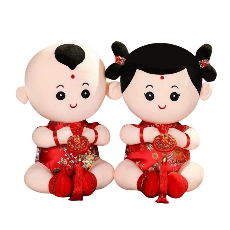 金童玉女压床娃娃一对结婚新款高档新婚喜娃玩偶婚房布置婚礼礼物