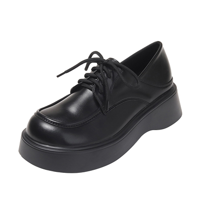 真皮英伦风小皮鞋女厚底2025新款