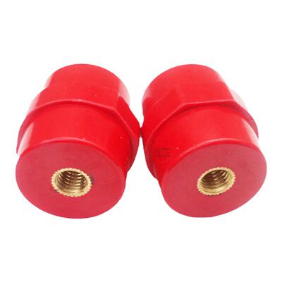 SM7120高度60 螺纹M10引进绝缘子零排地排红绝缘子支柱绝缘子