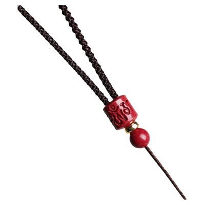 晶战朱砂六字真言好运珠吊坠绳