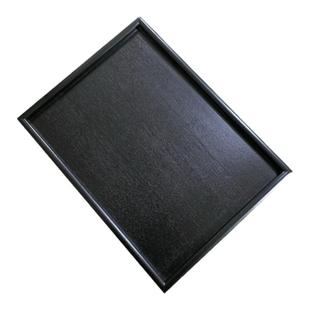 日式黑色木质托盘长方形大号实木盘子餐盘端菜盘水杯托盘茶盘复古