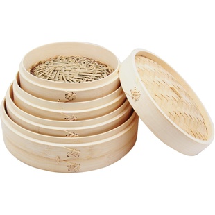 卓太太手工蒸笼竹制家用大小蒸格竹蒸屉小笼包子馒头笼屉商用蒸屉