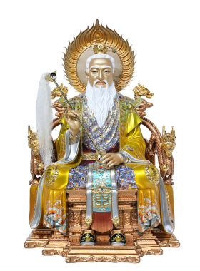 黄铜彩绘三清道祖供奉神像