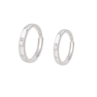 AJIDOU阿吉豆戒指S925银时尚闪耀情侣对戒高级奢华指环男女款尾戒