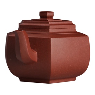 汲老推荐宜兴紫砂壶 吴彬纯手工制原矿紫泥方器 280cc六方雪华