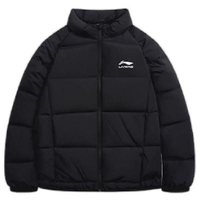 李宁儿童羽绒服男款宽松黑色外套