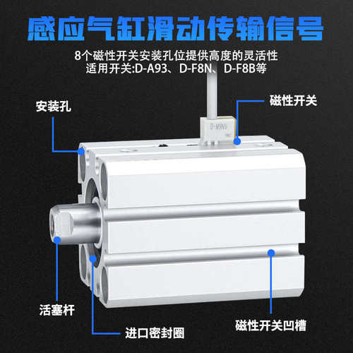 SMC薄型气缸CDQSB16/CQSB 20 12-5D-10D-15D-20D-25DC-30D-40D DM