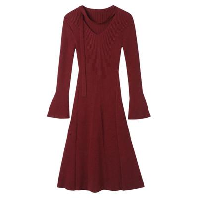 高弹力收腰中裙连衣裙