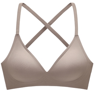 商场同款MYBODY新款无痕内衣光面无背扣一片式舒适交叉美背文胸女