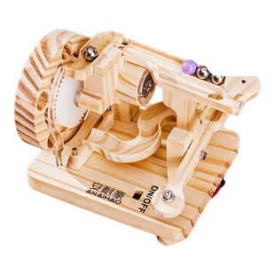 实木益智拼装模型木质机械滚珠轨道积木玩具6岁以上男孩生日礼物