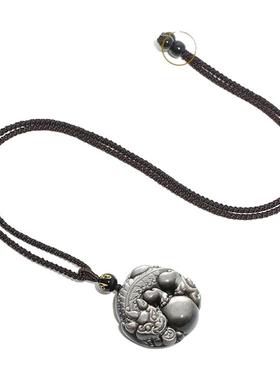 天然黑曜石貔貅有求必应吊坠男款