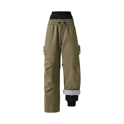 三合一冲锋裤男加绒加厚冬季东北保暖裤子女款防风防水登山滑雪裤