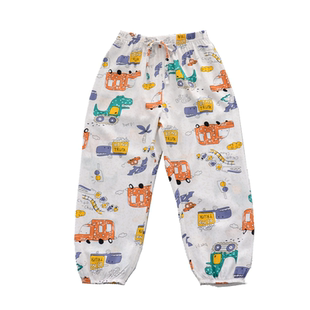 儿童男童人造棉防蚊裤童装夏季薄款棉绸沙滩裤休闲裤空调裤中大童