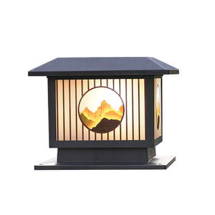 日照金山新款太阳能柱头灯户外防水庭院柱子灯别墅大门两侧门柱灯