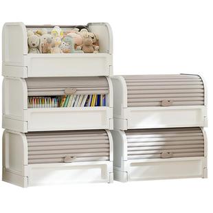 也雅儿童玩具收纳箱折叠家用猪食槽收纳盒宝宝零食翻盖整理收纳筐