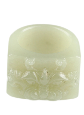 欧说珠宝老和田玉瑞兽扳指保真