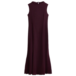 HM女装连衣裙冬季缩褶设计气质春节氛围感连衣裙1324280