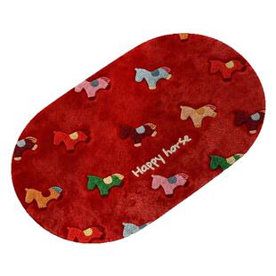 红色浴室吸水地垫2026马年新款高级感卫生间门口垫防滑速干脚垫