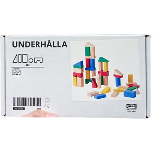 IKEA宜家 翁德霍拉 40件积木 宝宝学习形状颜色实心桦木环保无毒