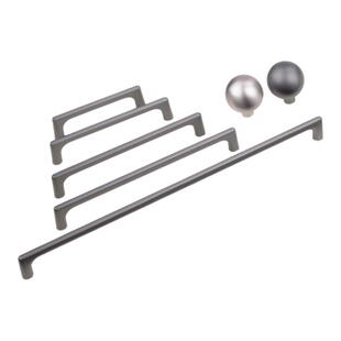 加长圆润实心深灰色现代简约衣柜长拉手橱柜鞋柜抽屉衣橱把手s42