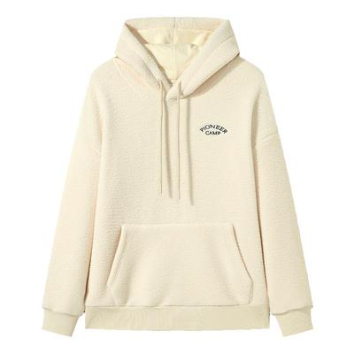 连帽米杏色加绒卫衣拓路者服饰