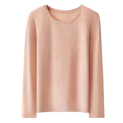 红豆居家A类棉花糖女士秋衣色纺磨毛棉毛衫保暖内衣单件上衣H2冬