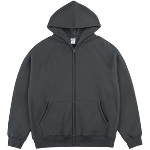 IDLT 高品质 加绒廓形拉链卫衣帽衫 插肩袖 宽松原创街头百搭 ins