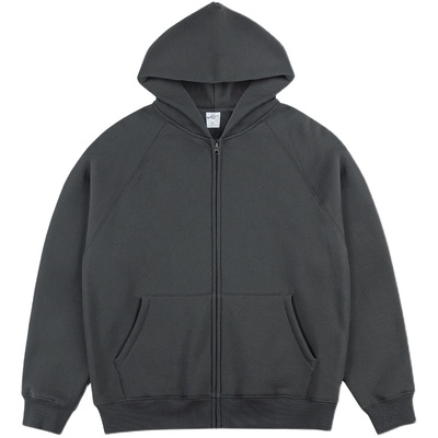 IDLT 高品质 加绒廓形拉链卫衣帽衫 插肩袖 宽松原创街头百搭 ins