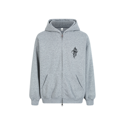 CH花灰色开衫连帽卫衣