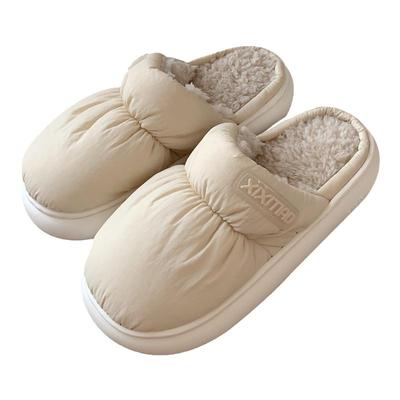 细细条简约时尚个性保暖棉拖鞋