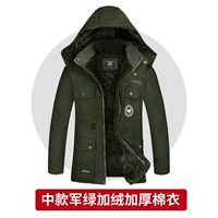 Китайский военный зеленый плюс тормозный хлопковый пальто
