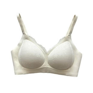 古妃1165无痕蕾丝提拉轻薄舒适内衣女无钢圈一体杯聚拢收副乳文胸