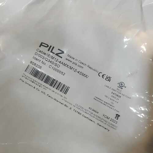 咨询后拍PILZ皮尔兹连接线，型号Cable/IE/M12-4AMX